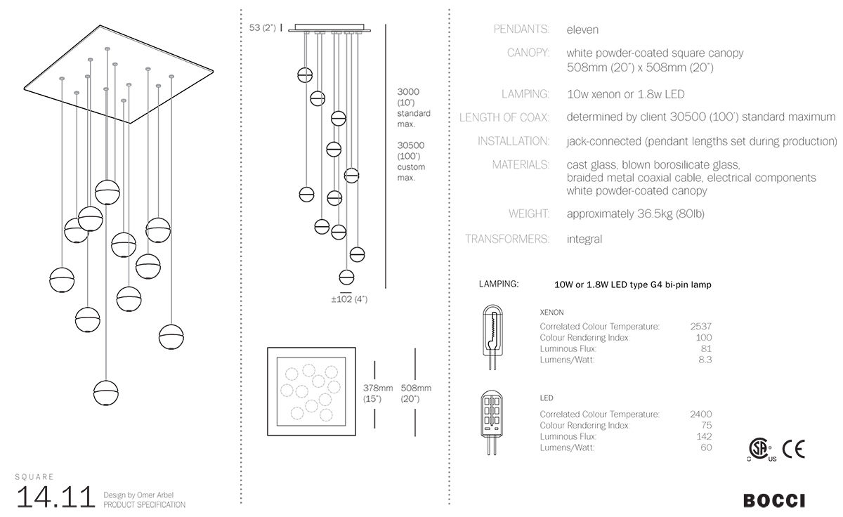 bocci 14.11 eleven pendant chandelier
