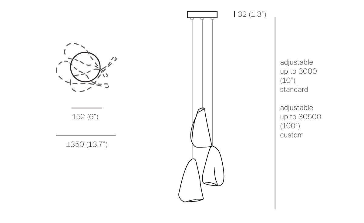 bocci 21.3 three pendant chandelier