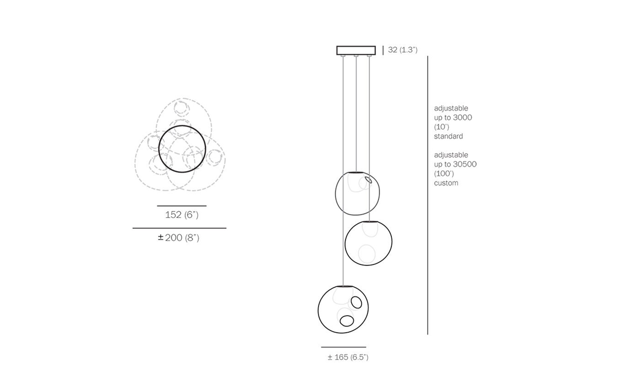 bocci 28.3 random three pendant chandelier
