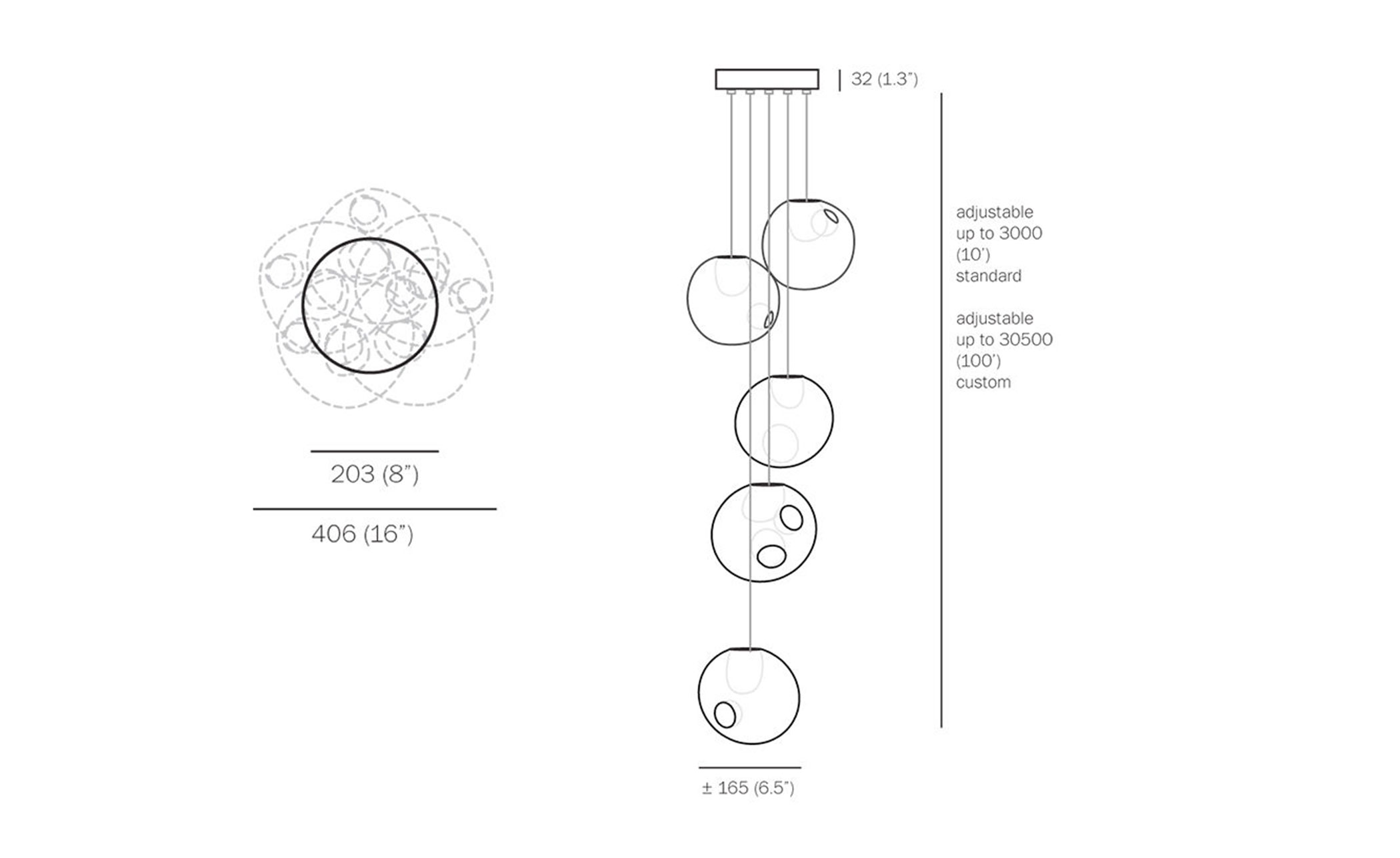 bocci 28.5 random five pendant chandelier