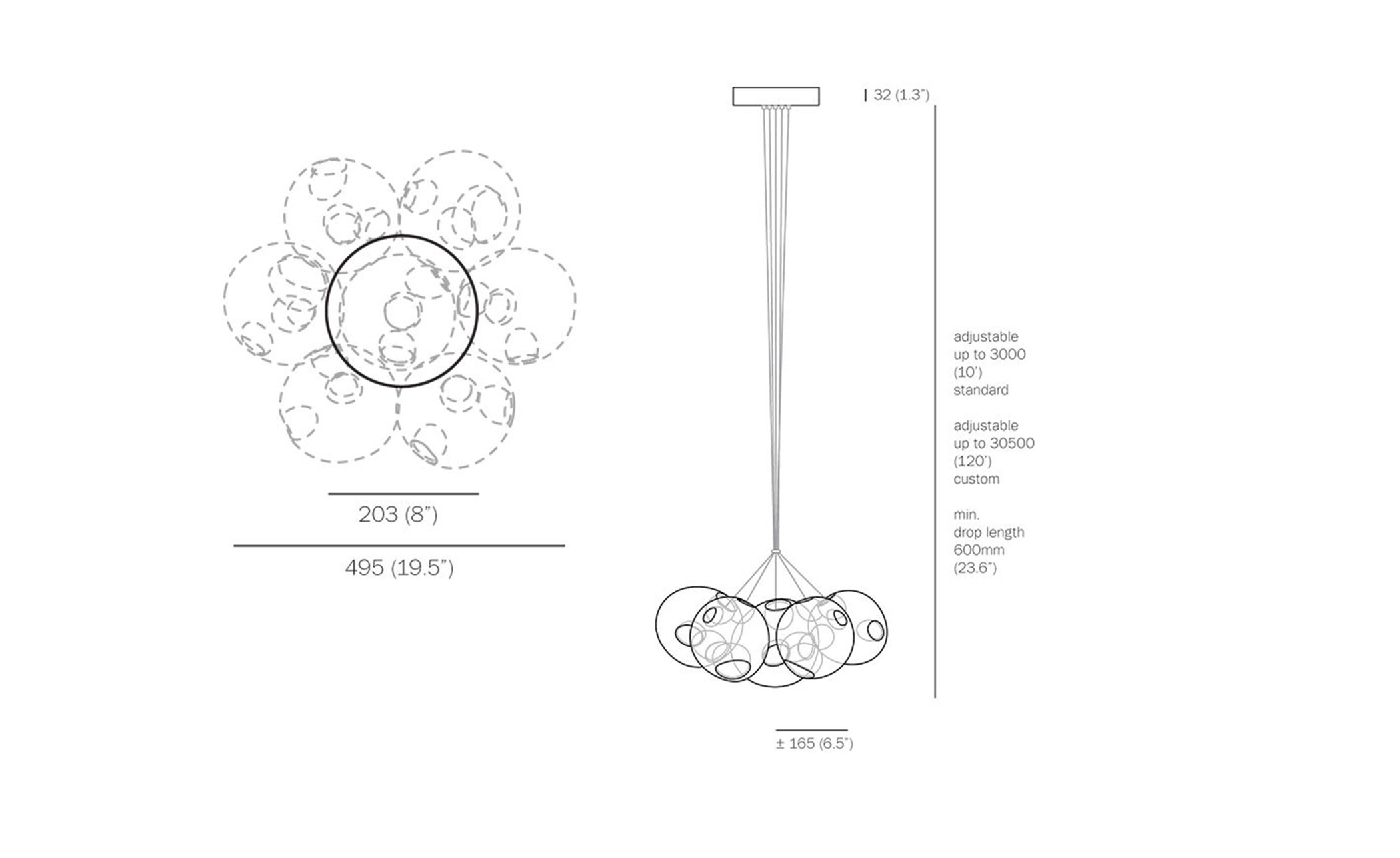 bocci 28.7 cluster seven pendant chandelier