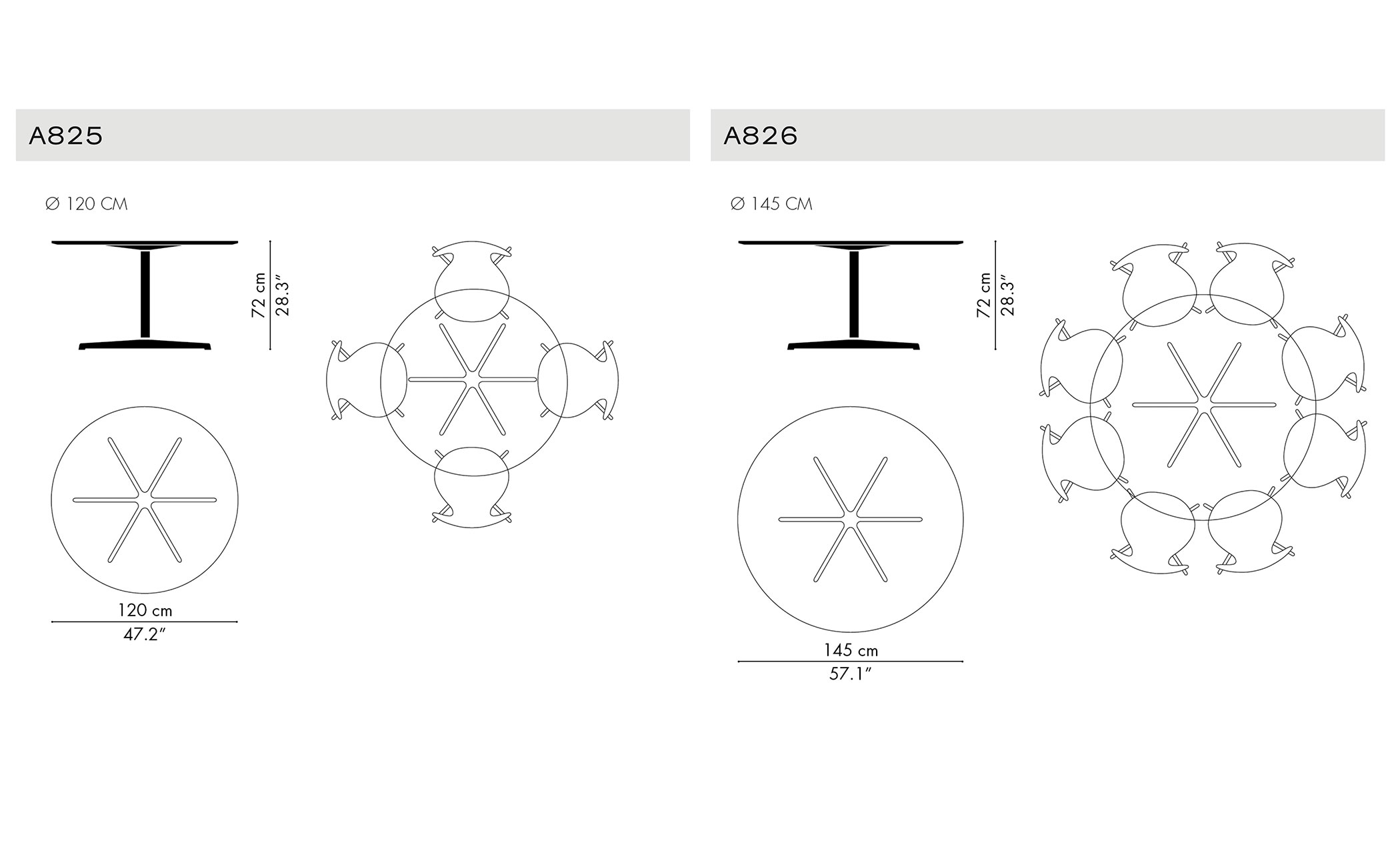 6 star circular table