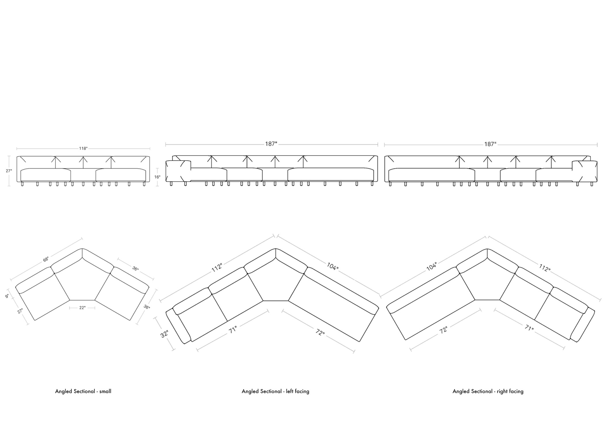 9 yard outdoor angled sectional sofa