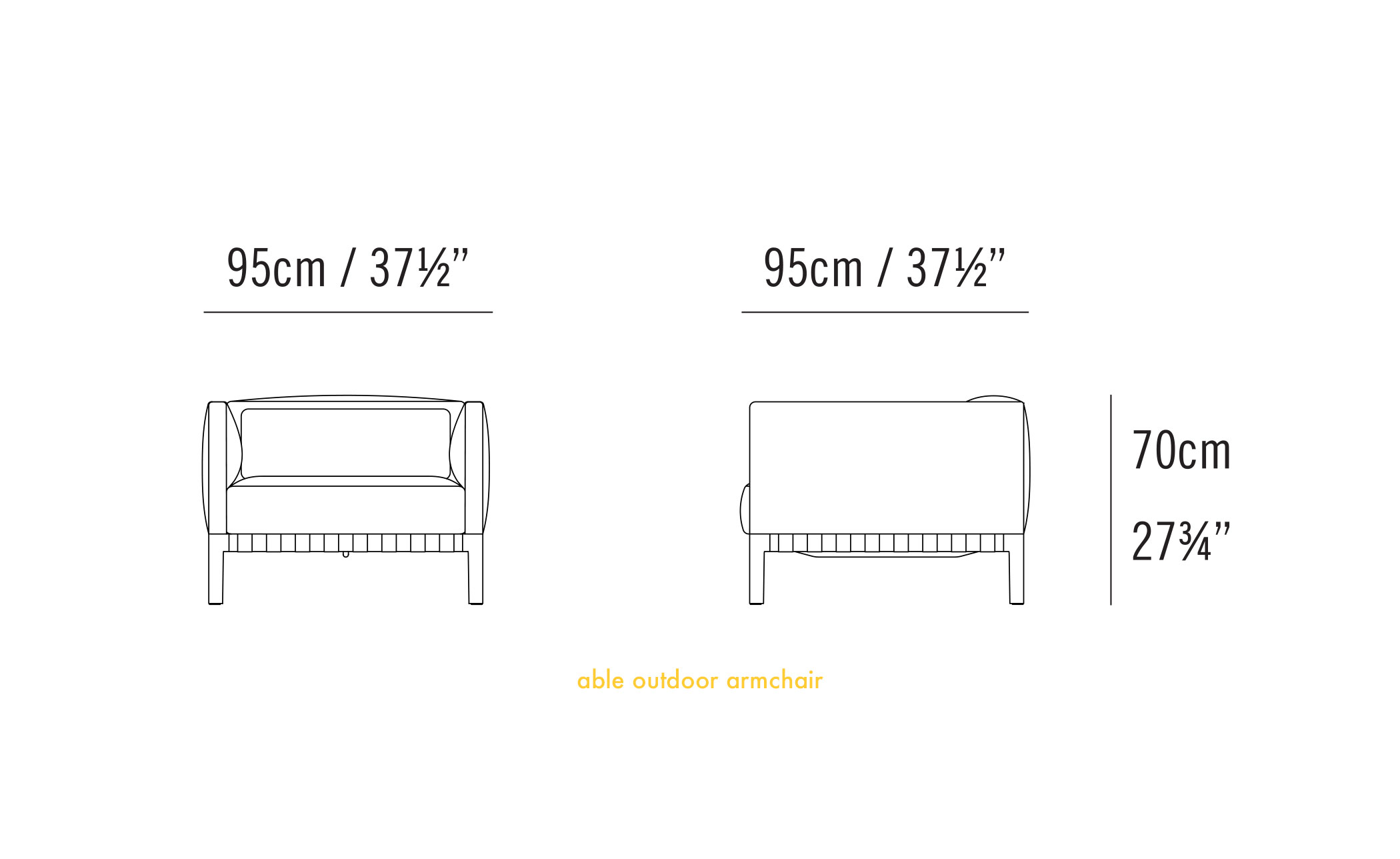 able outdoor armchair
