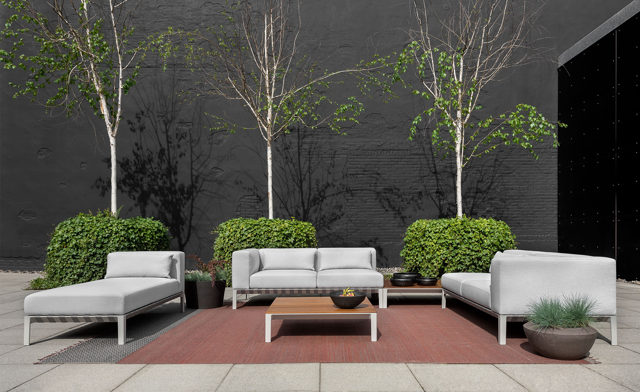 able outdoor small sofa with chaise