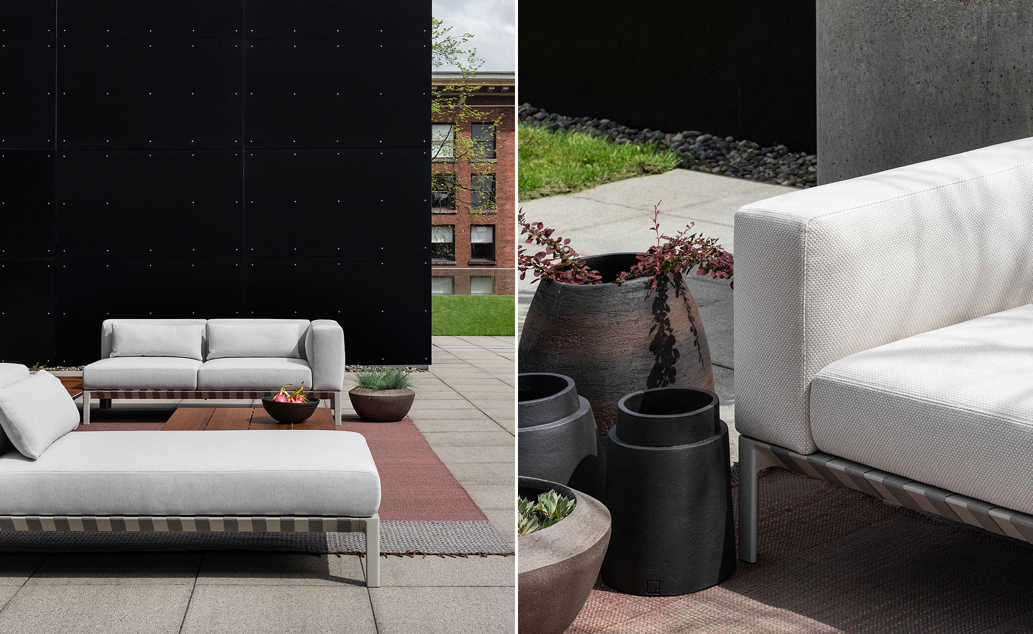 able outdoor small sofa with chaise