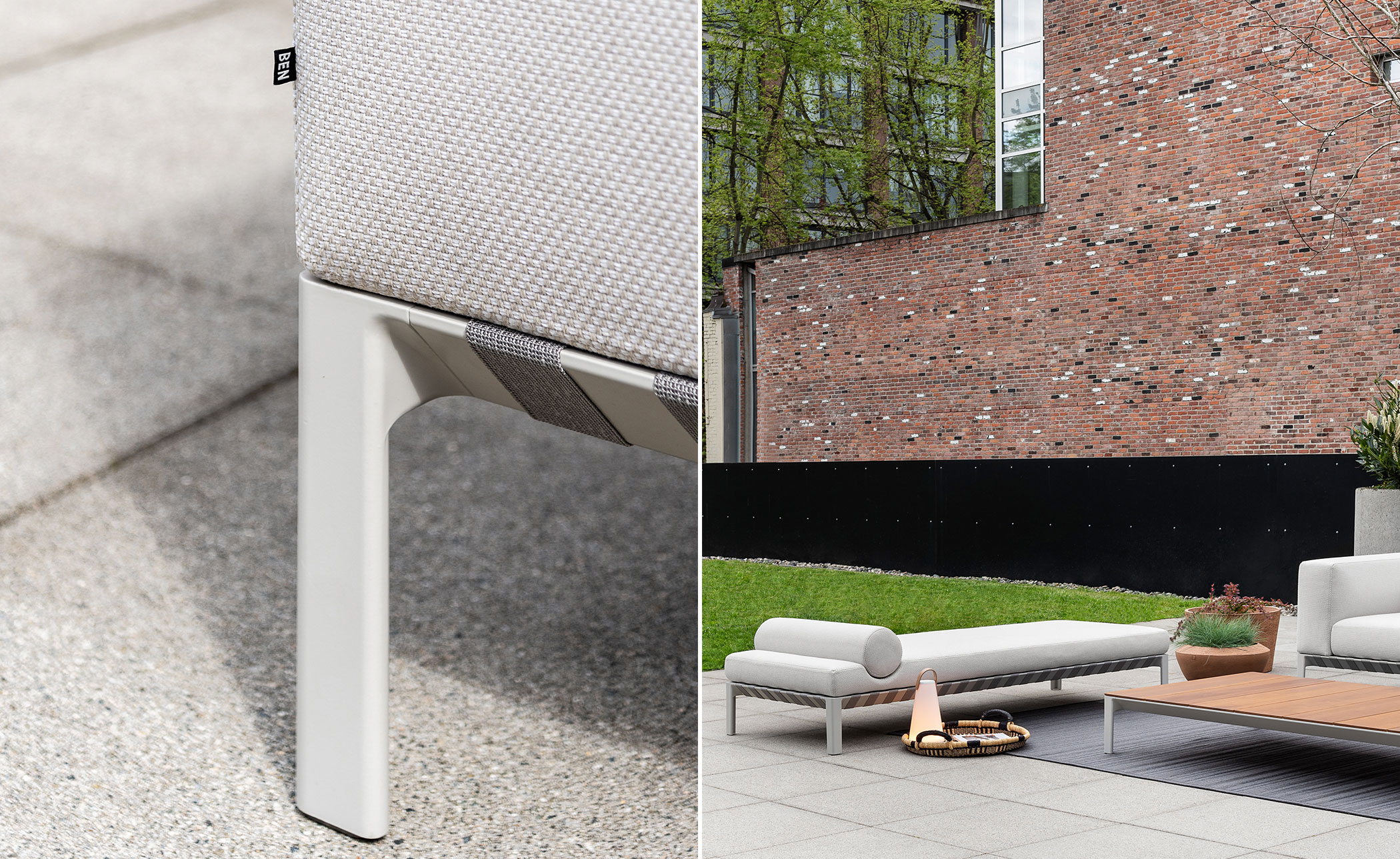 able outdoor small sofa with chaise