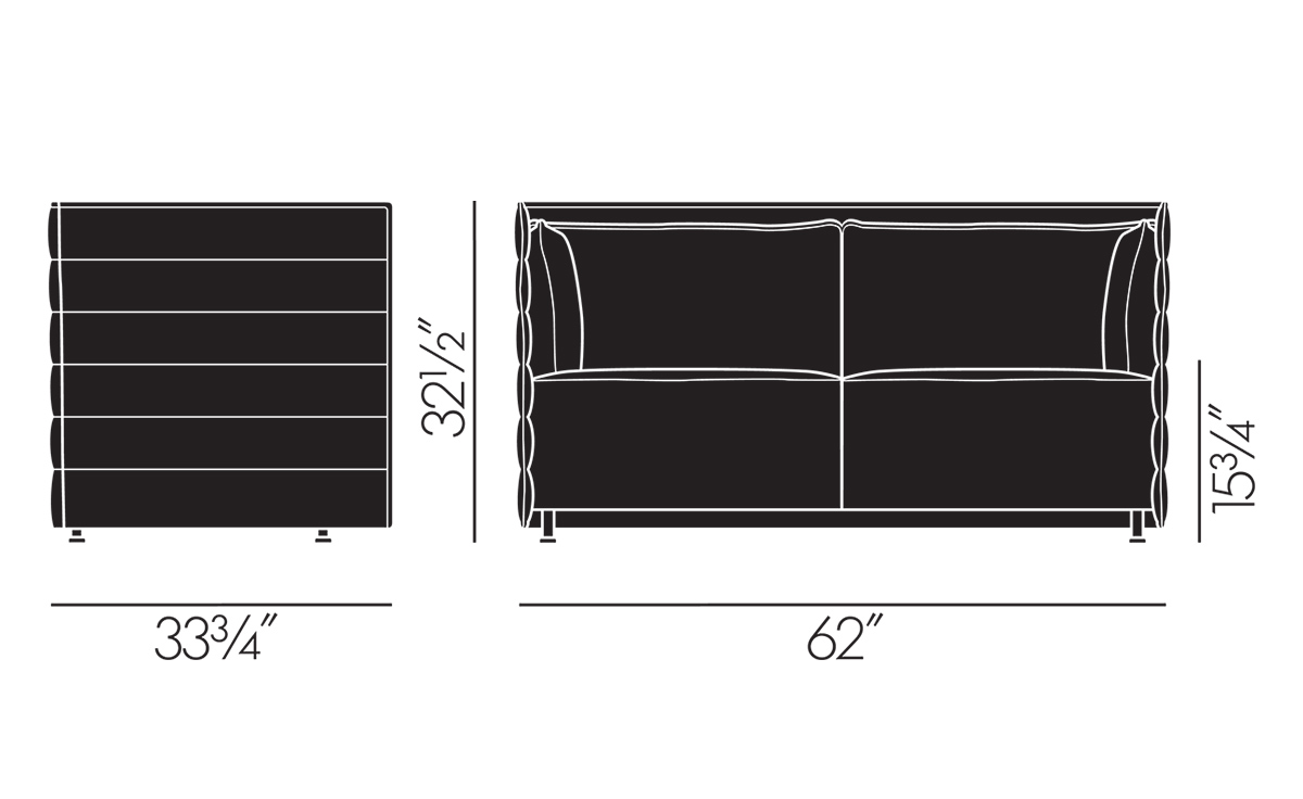 alcove plume 2 seater sofa