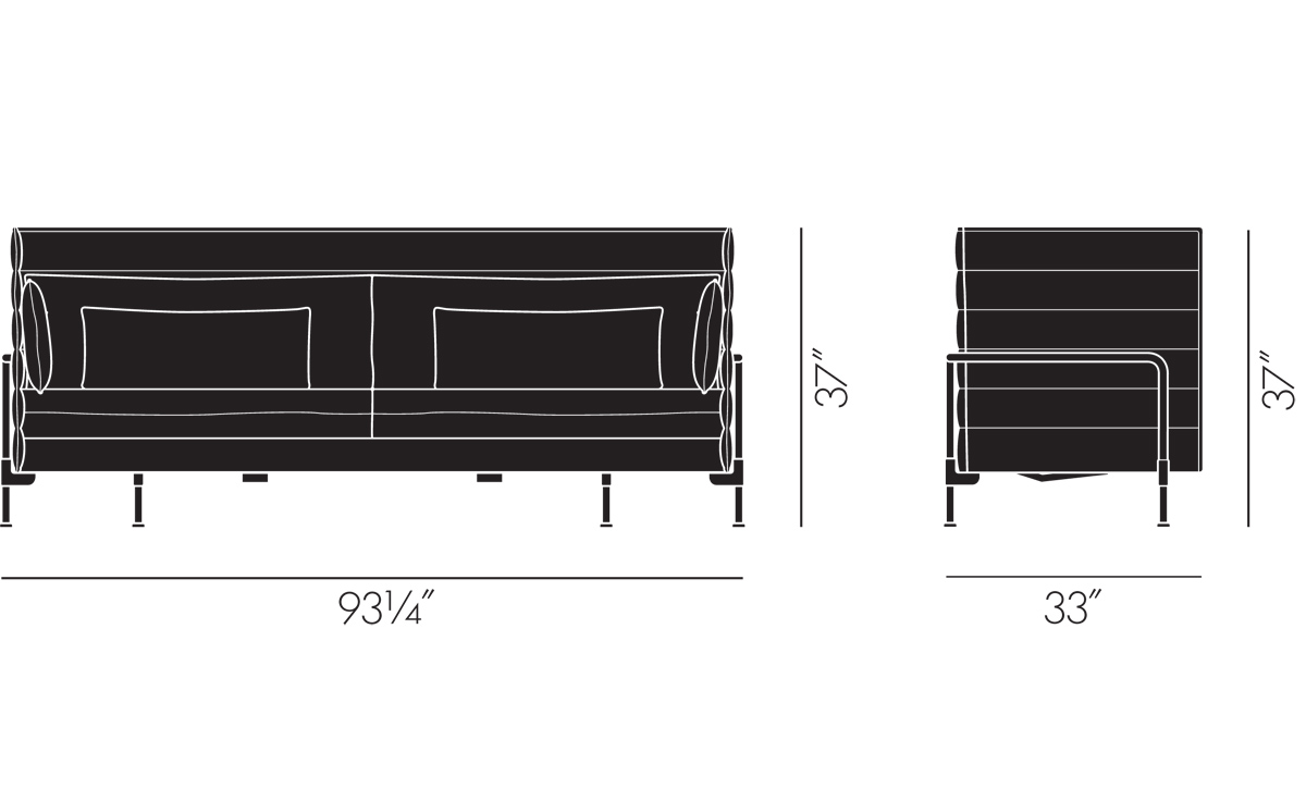 alcove three seat sofa
