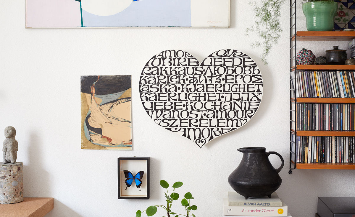 alexander girard metal wall relief international love heart