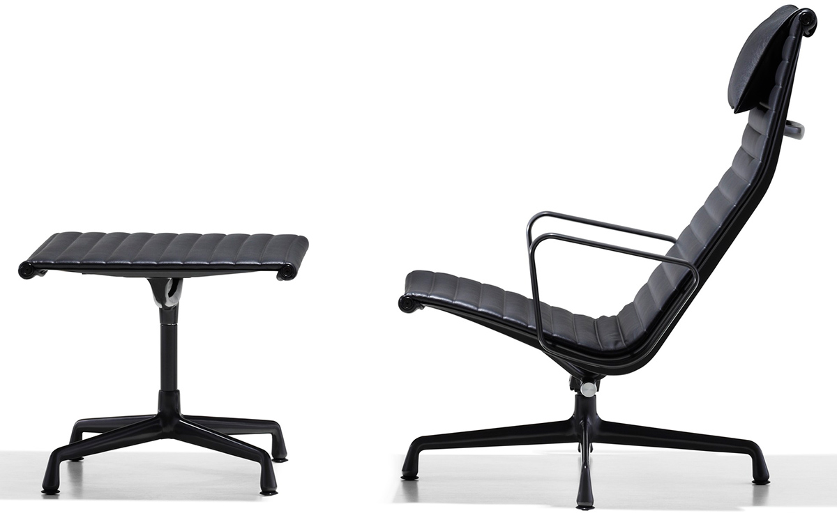 eames&reg; aluminum group lounge chair & ottoman