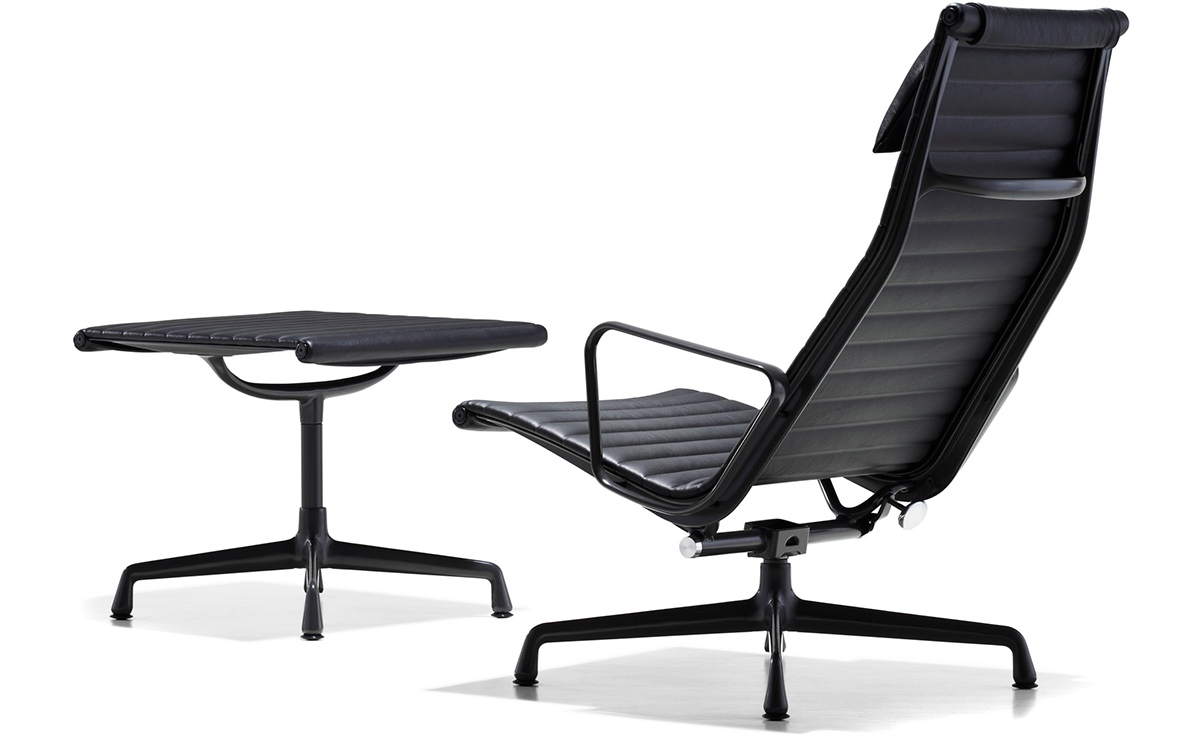 eames&reg; aluminum group lounge chair & ottoman