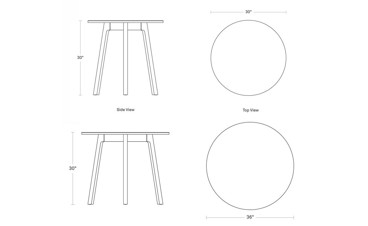 apt round cafe table