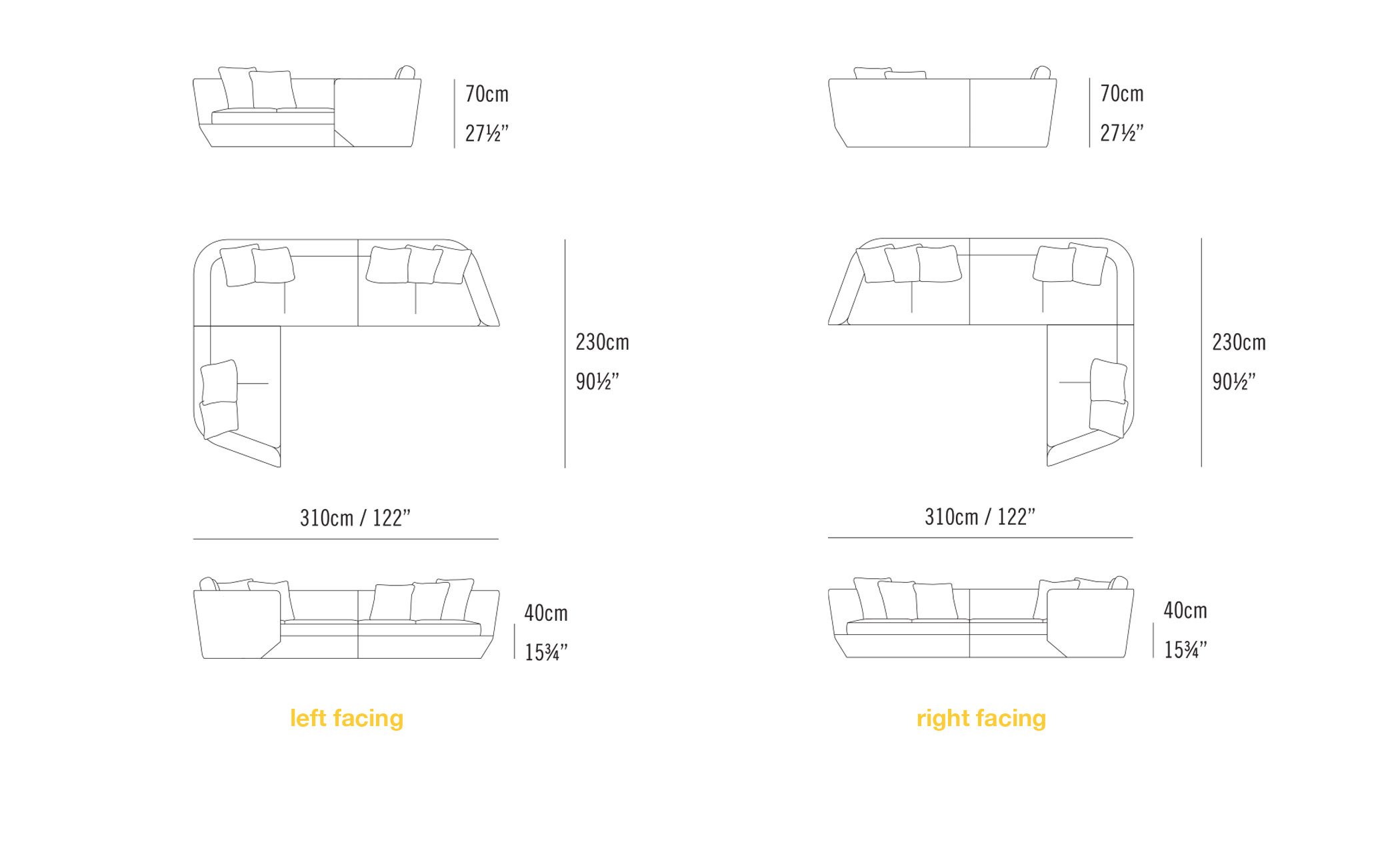 aura sectional sofa