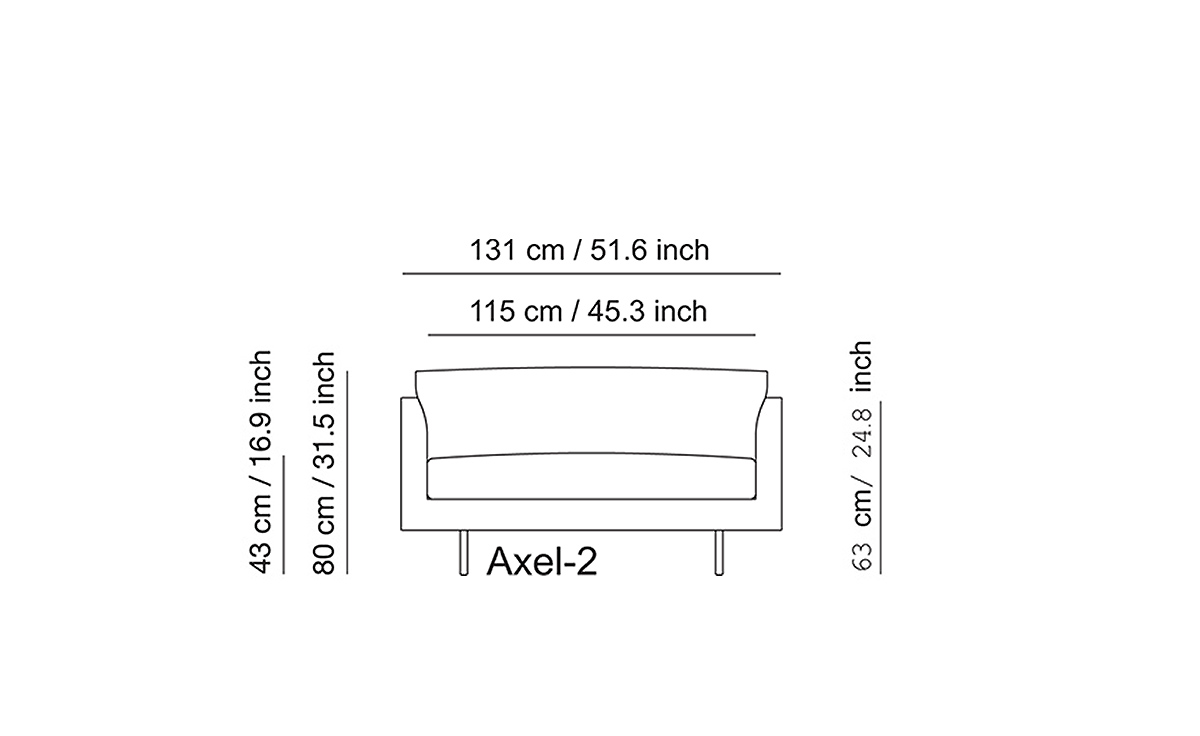 axel 2 seat sofa
