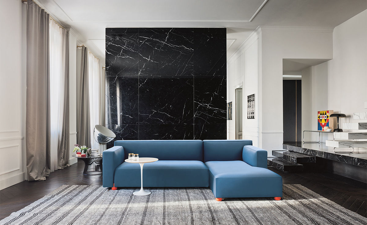 barber & osgerby asymmetric sofa with chaise