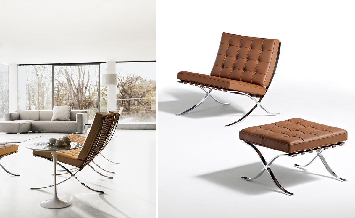 barcelona chair chrome plated