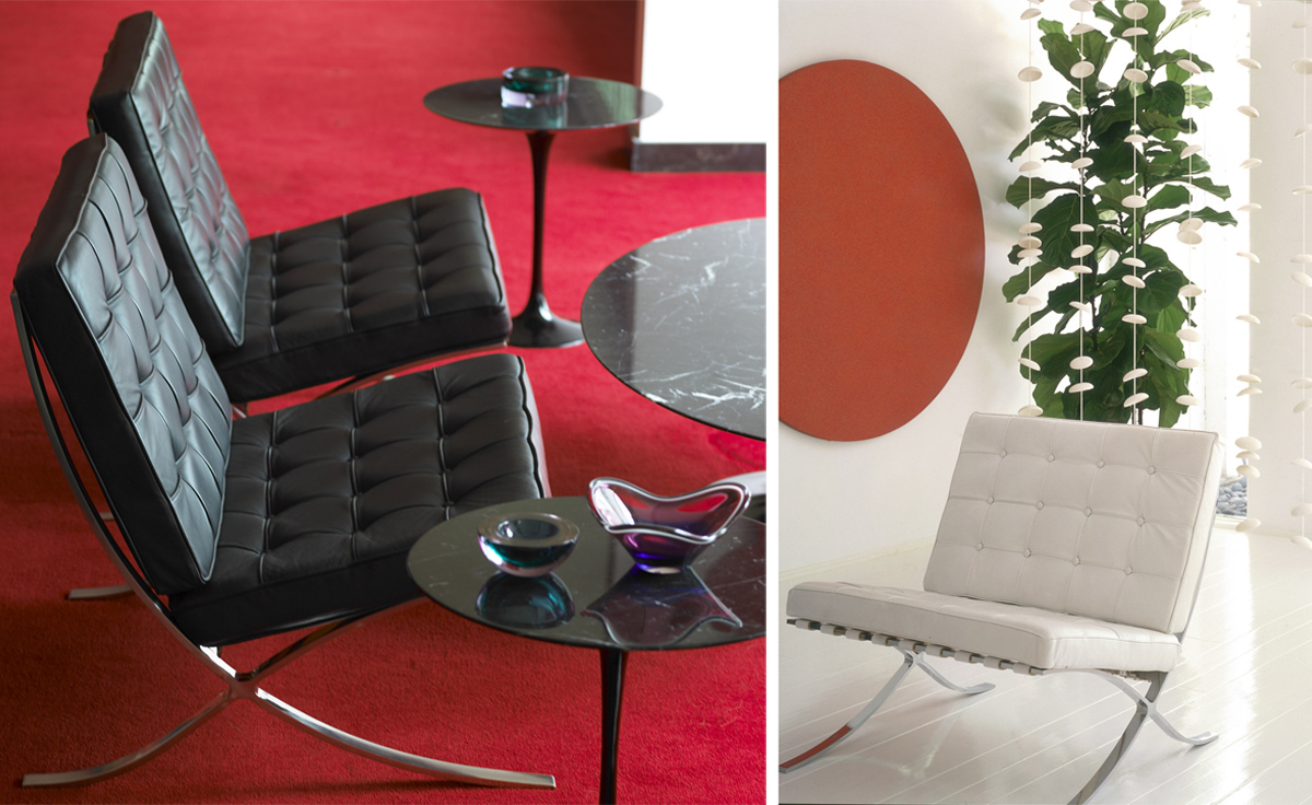 barcelona chair chrome plated