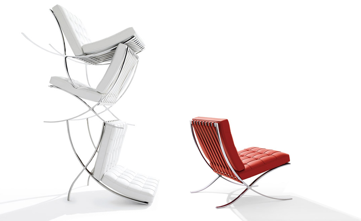 barcelona chair chrome plated