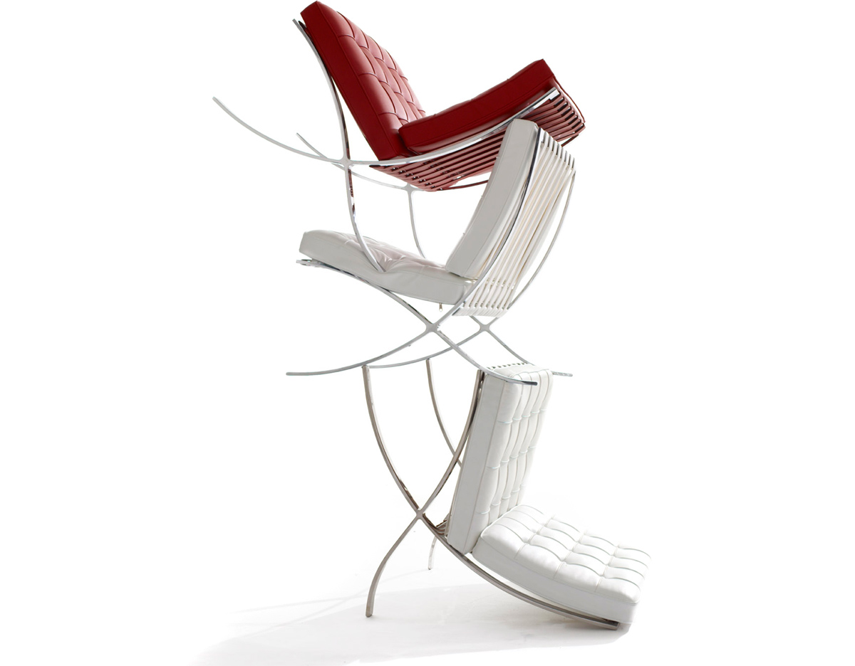 barcelona chair chrome plated
