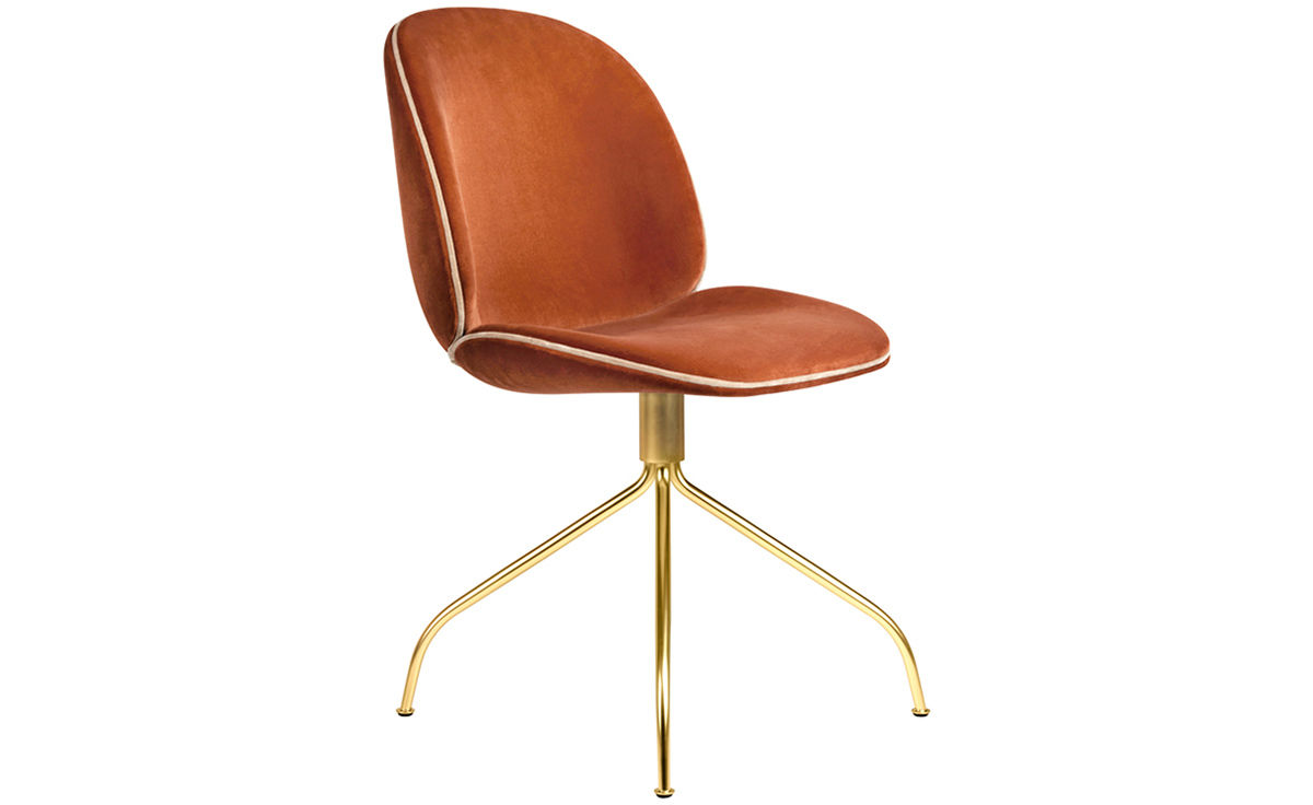 beetle upholstered meeting chair with swivel base