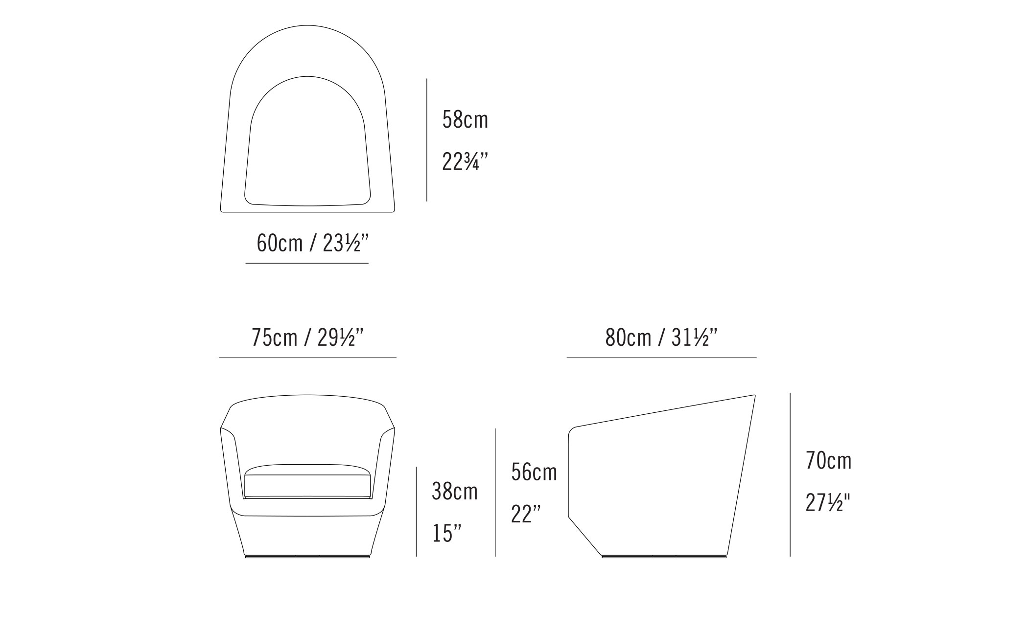 bensen u turn club chair
