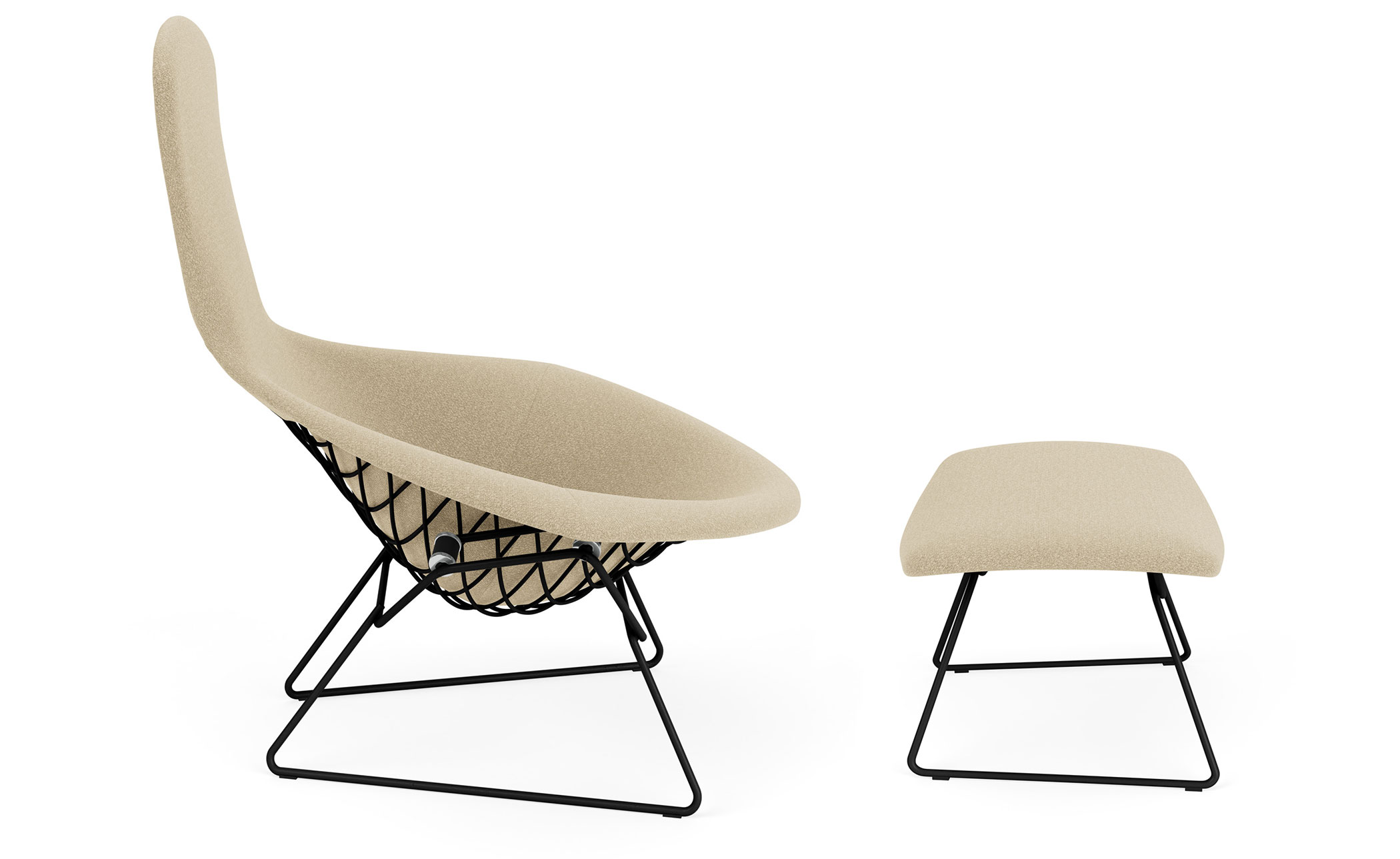 bertoia bird chair & ottoman