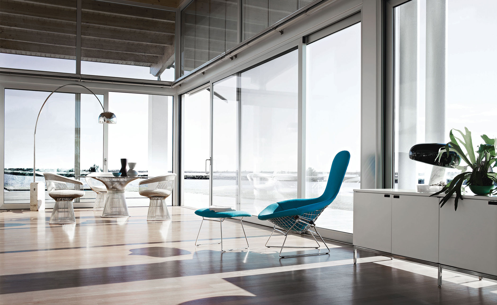 bertoia bird chair & ottoman