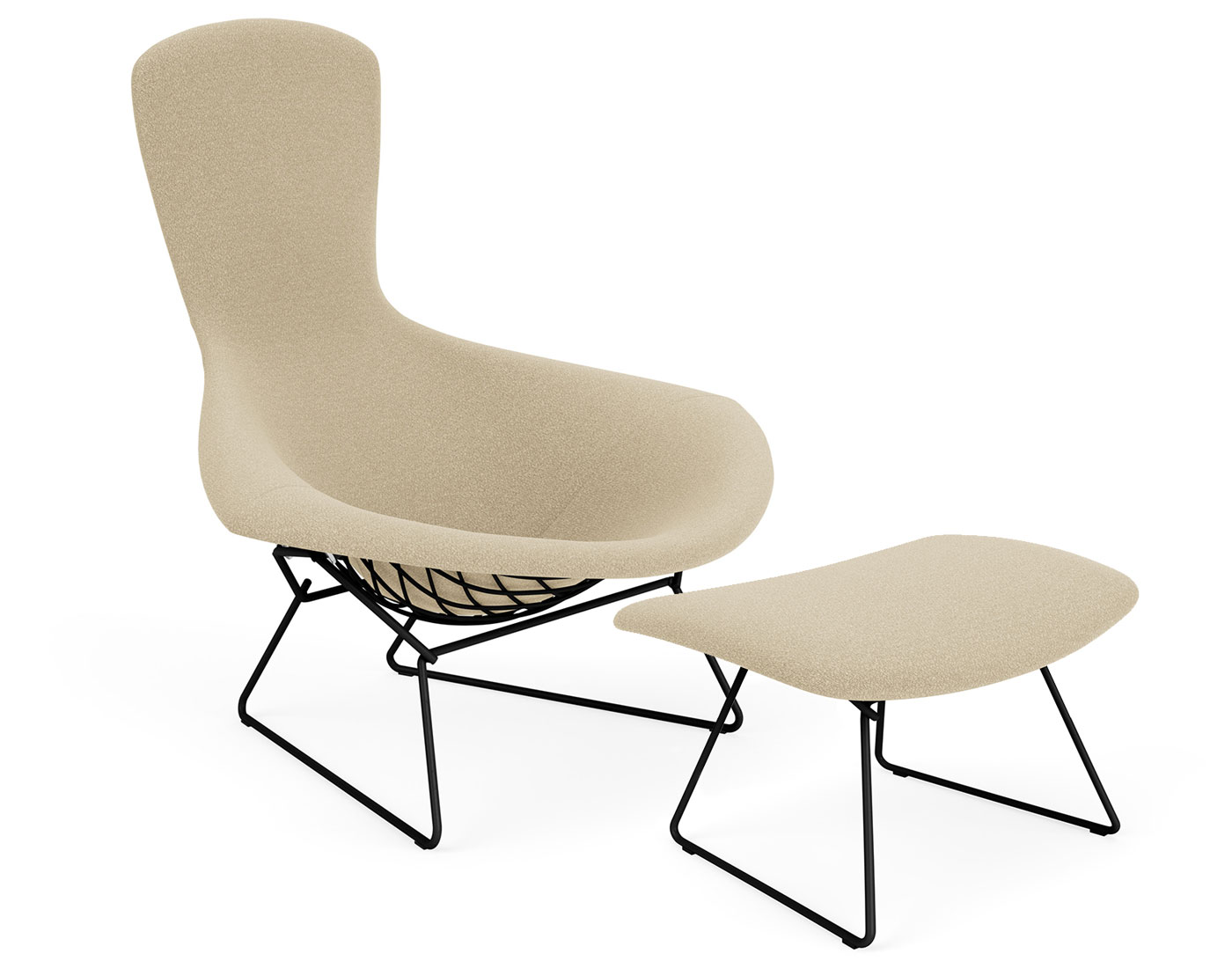 bertoia bird chair & ottoman
