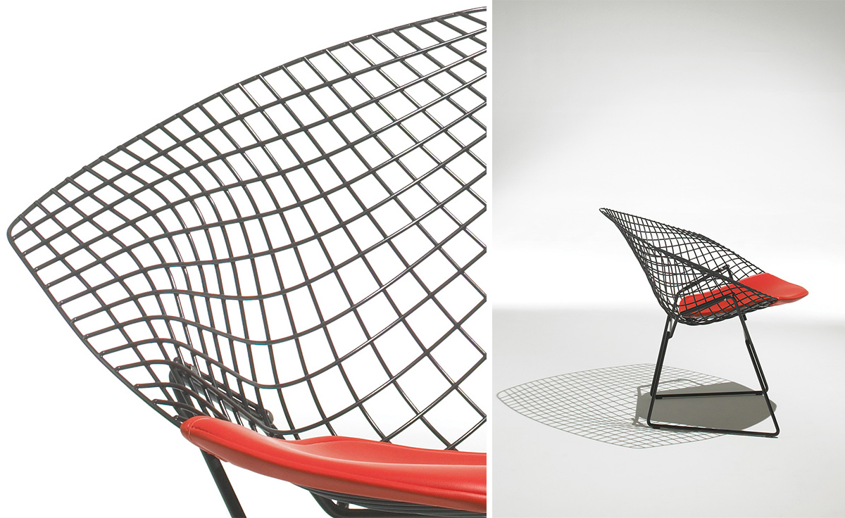 bertoia small diamond chair with seat cushion