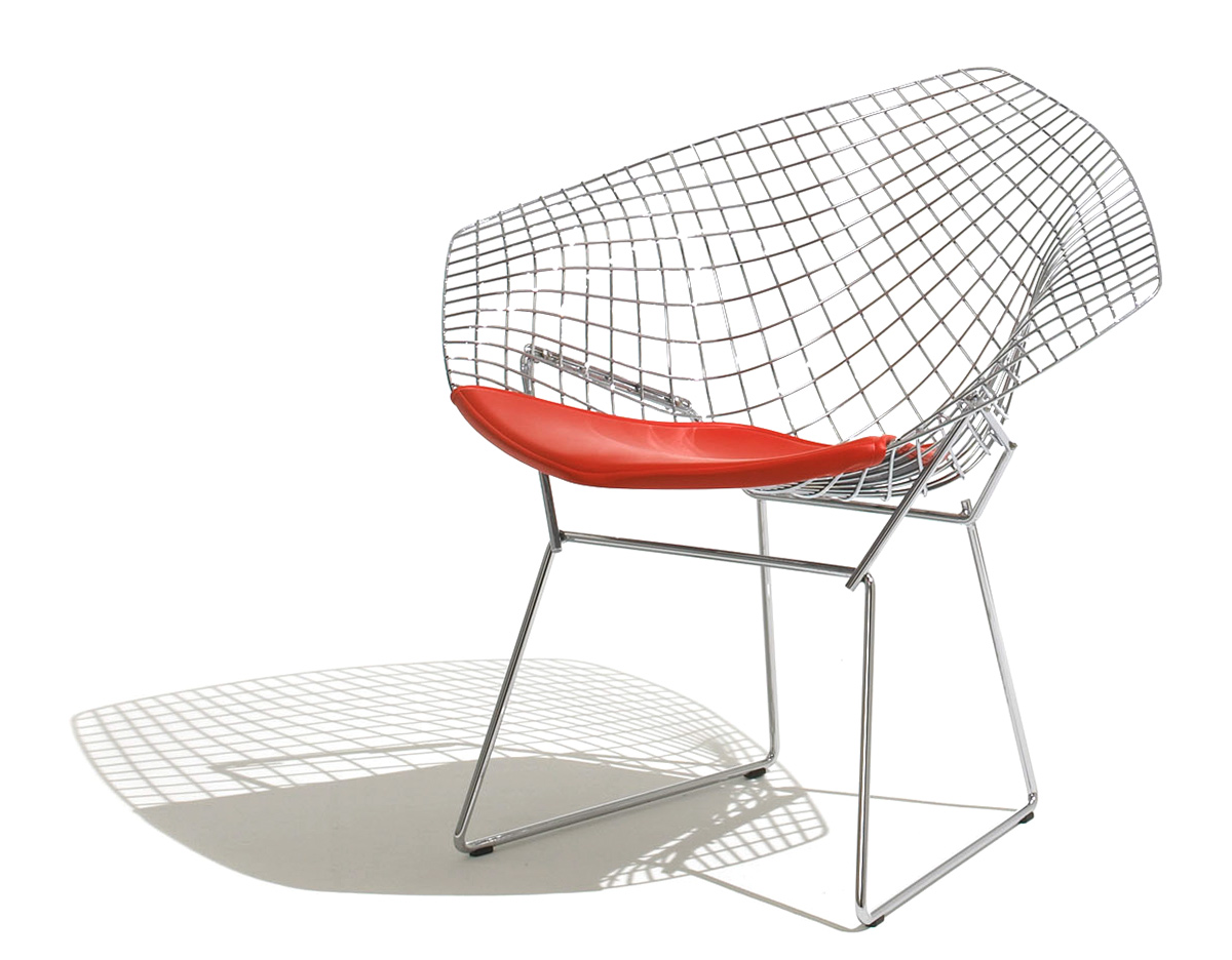 bertoia small diamond chair with seat cushion