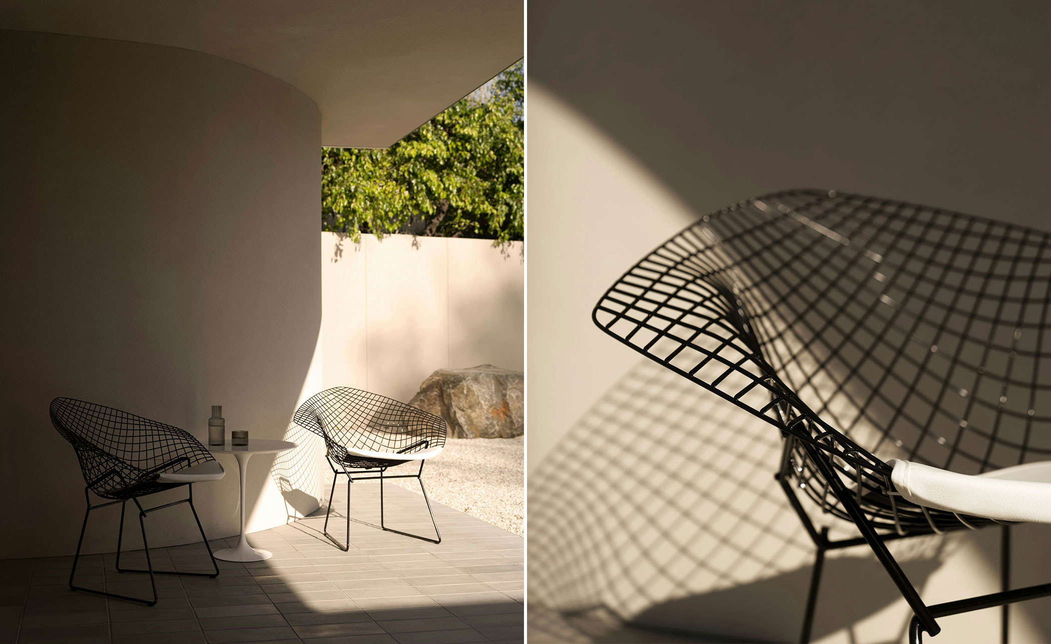 bertoia small diamond chair with seat cushion
