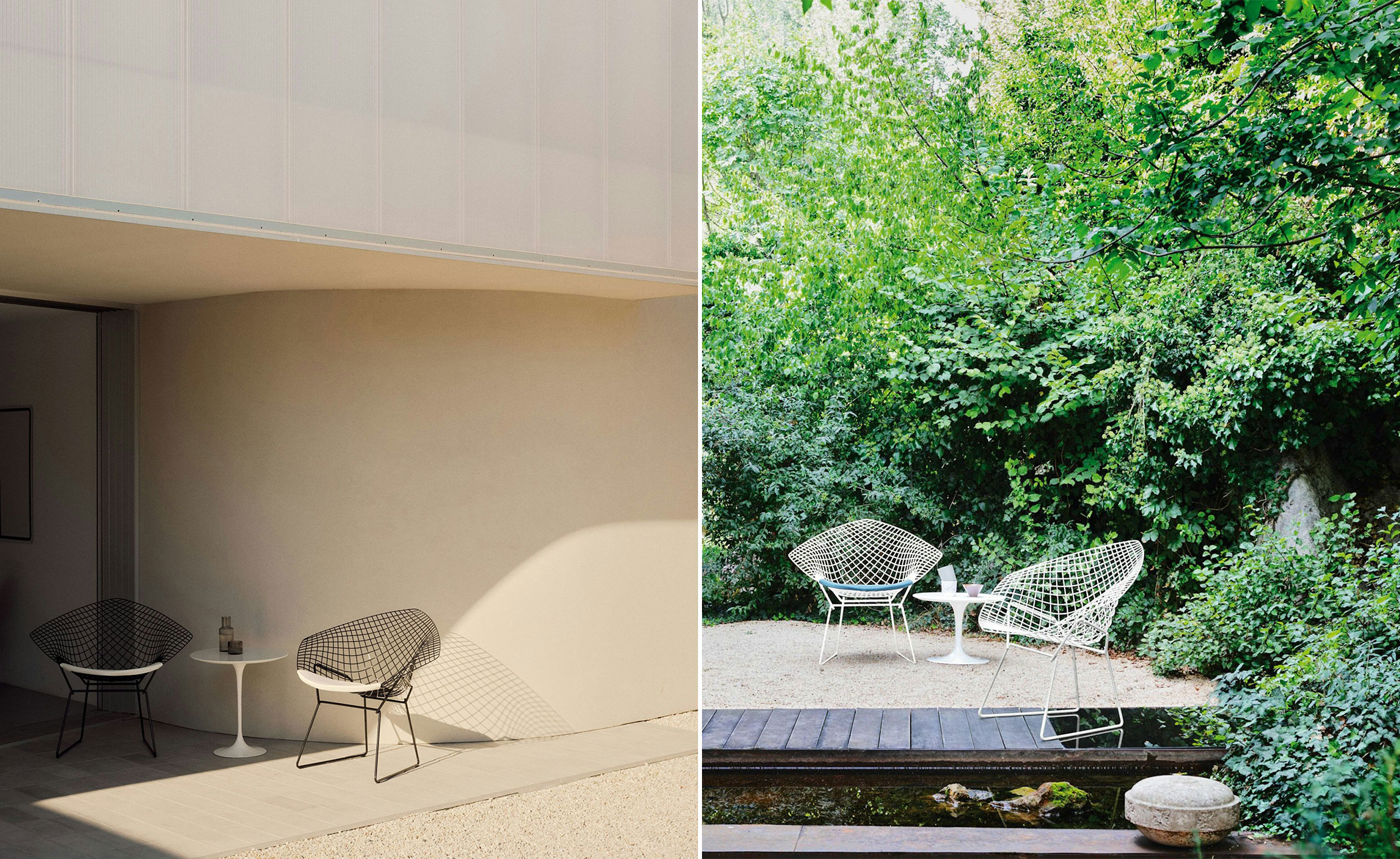bertoia small diamond chair with seat cushion