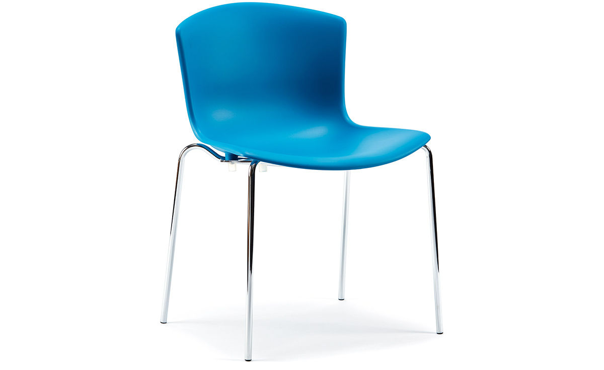 bertoia molded shell side chair with stacking base