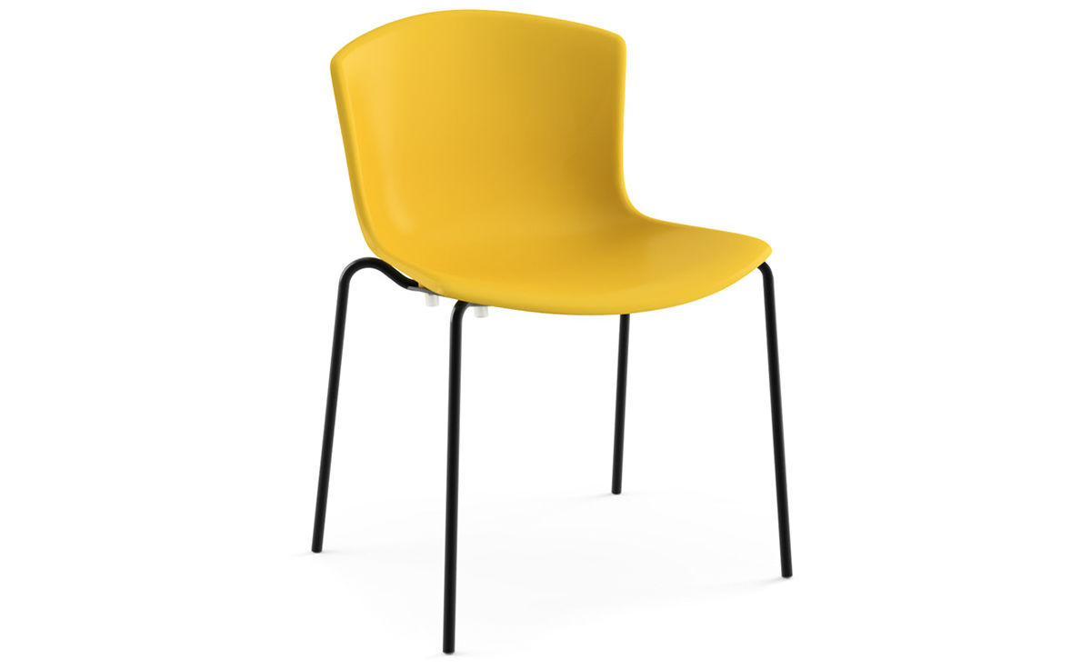 bertoia molded shell side chair with stacking base