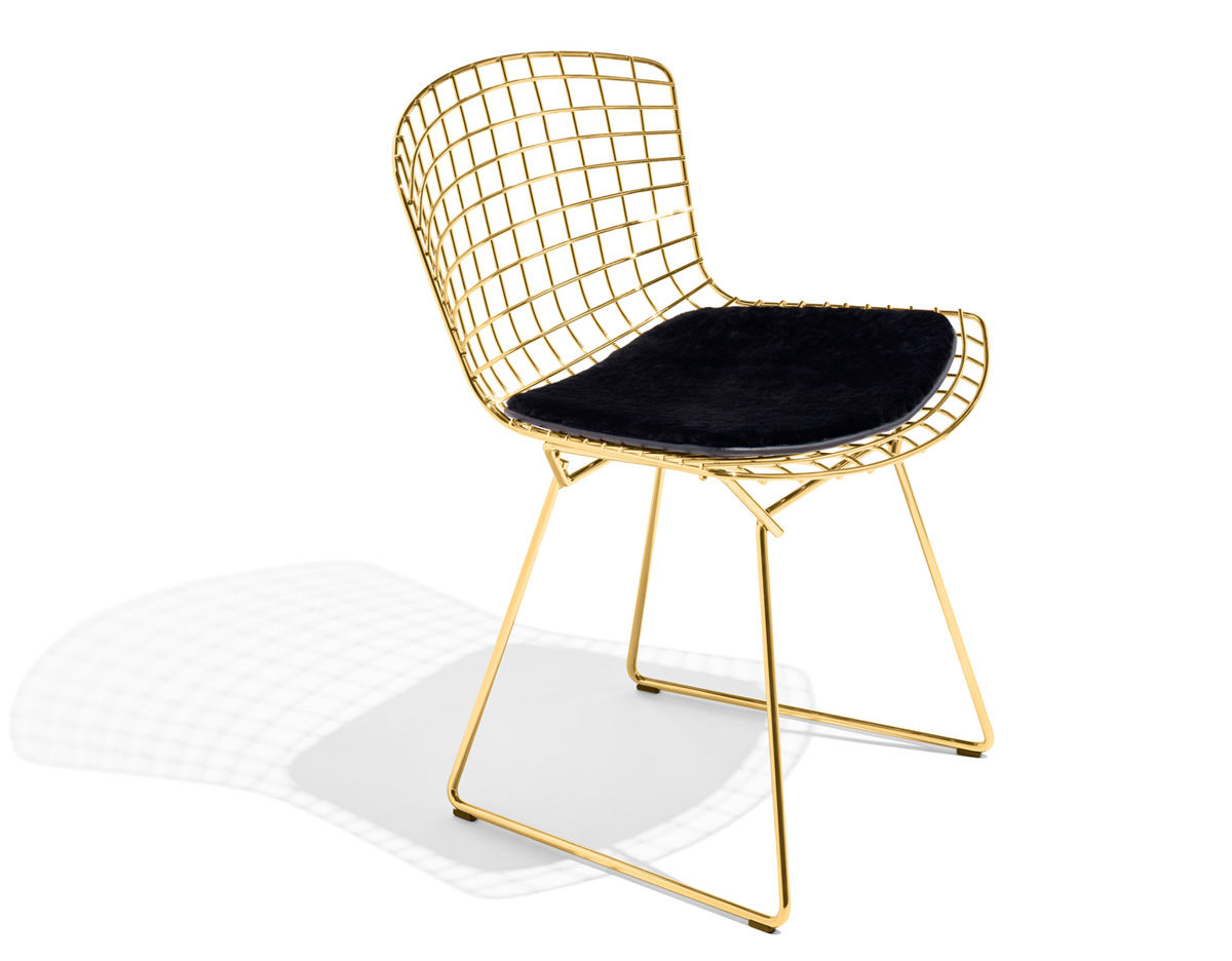 bertoia side chair with seat cushion