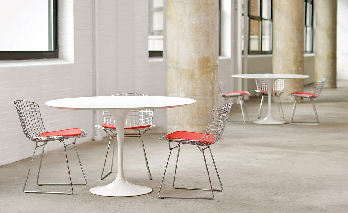bertoia side chair with seat cushion