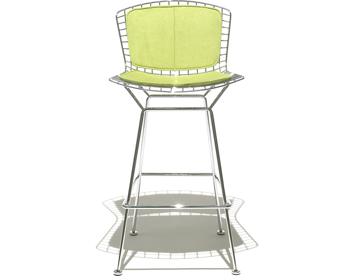 bertoia stool with back pad & seat cushion