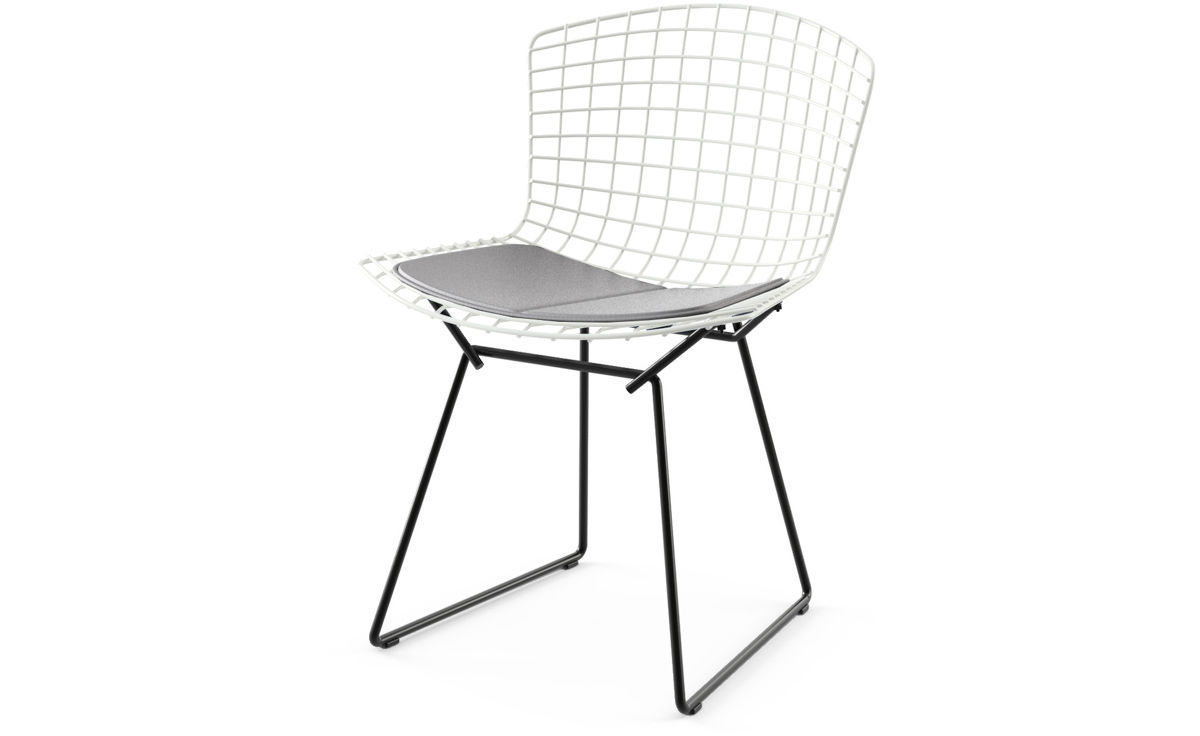 bertoia two tone side chair with seat cushion