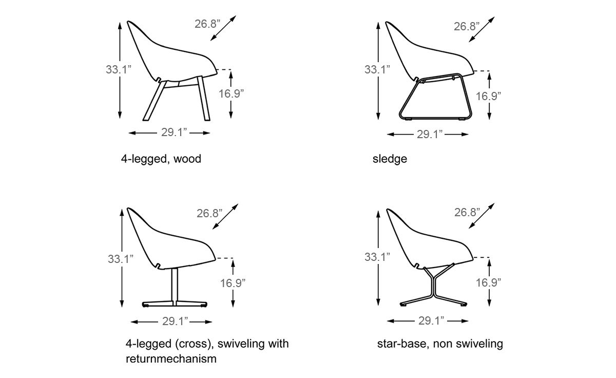beso lounge chair with sled base