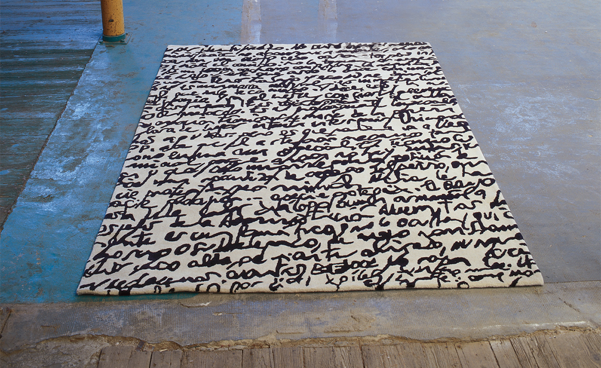 black on white collection manuscrit rug