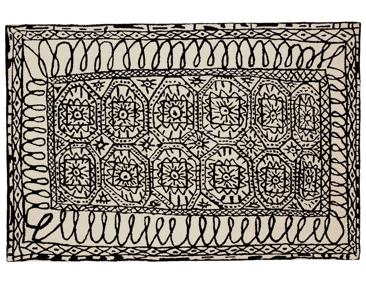 black on white collection estambul rug
