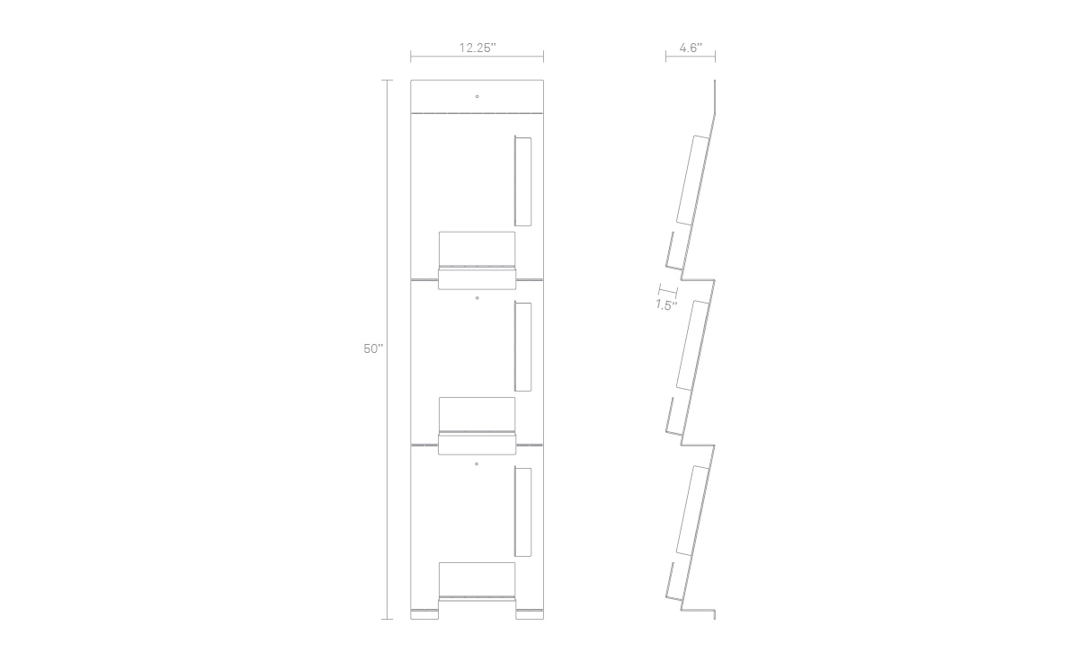 blu dot 2d:3d wall mount magazine rack