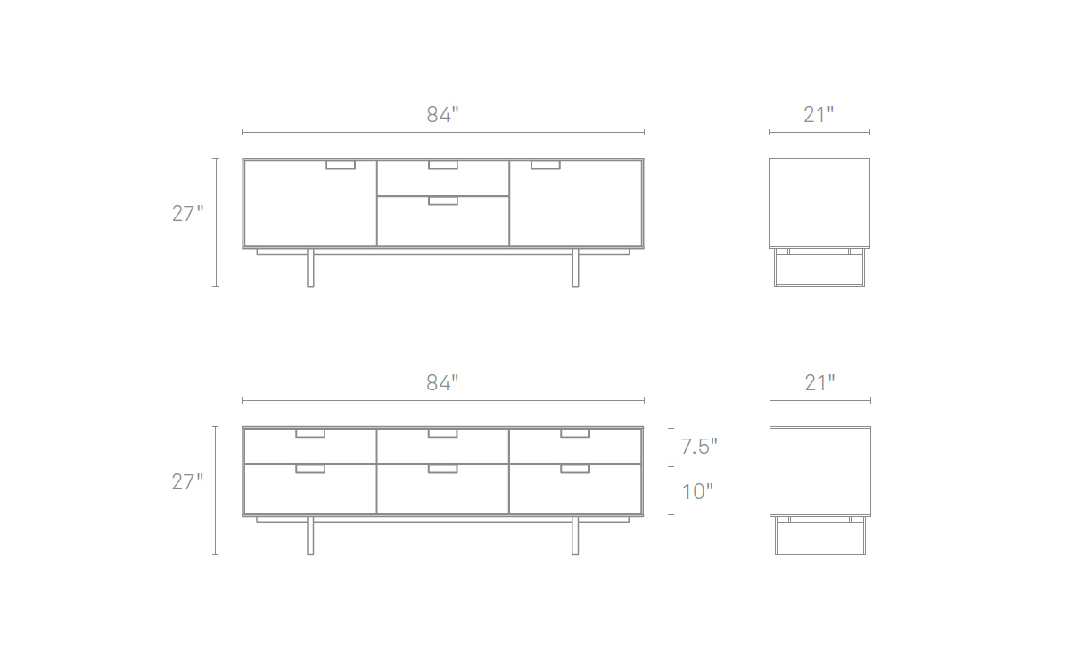 series 11 2 door/2 drawer console