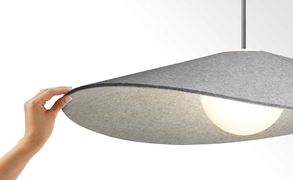 bola felt suspension lamp