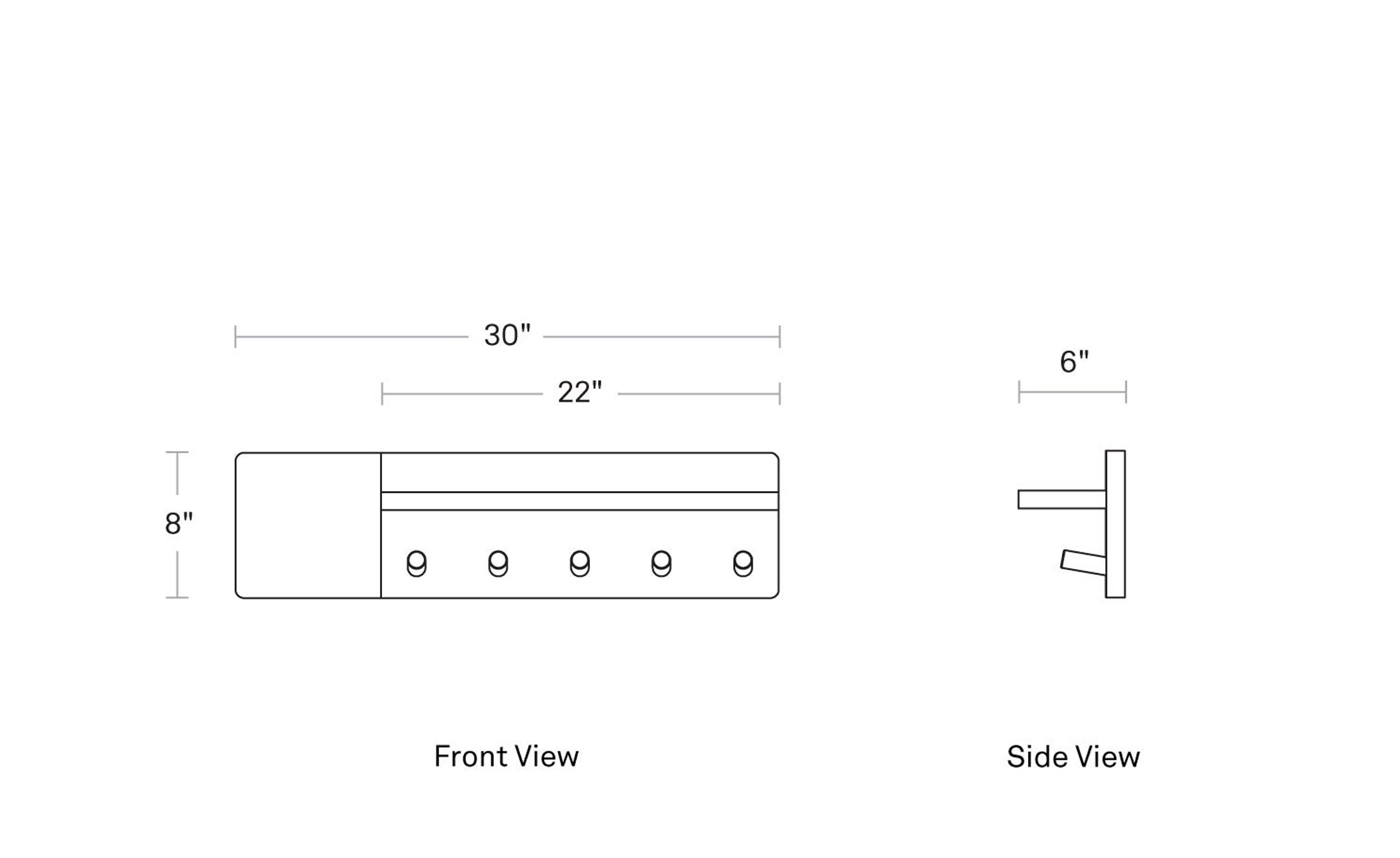 candid wall shelf with hooks