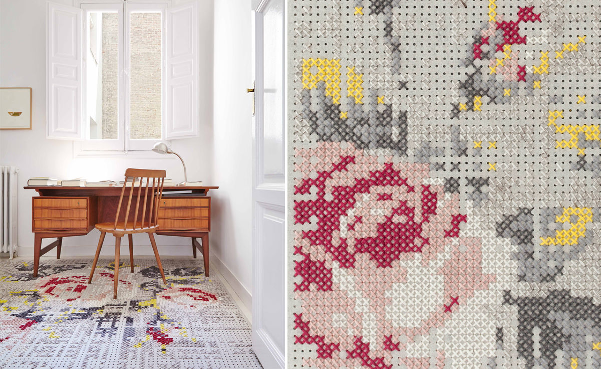 canevas flowers rug