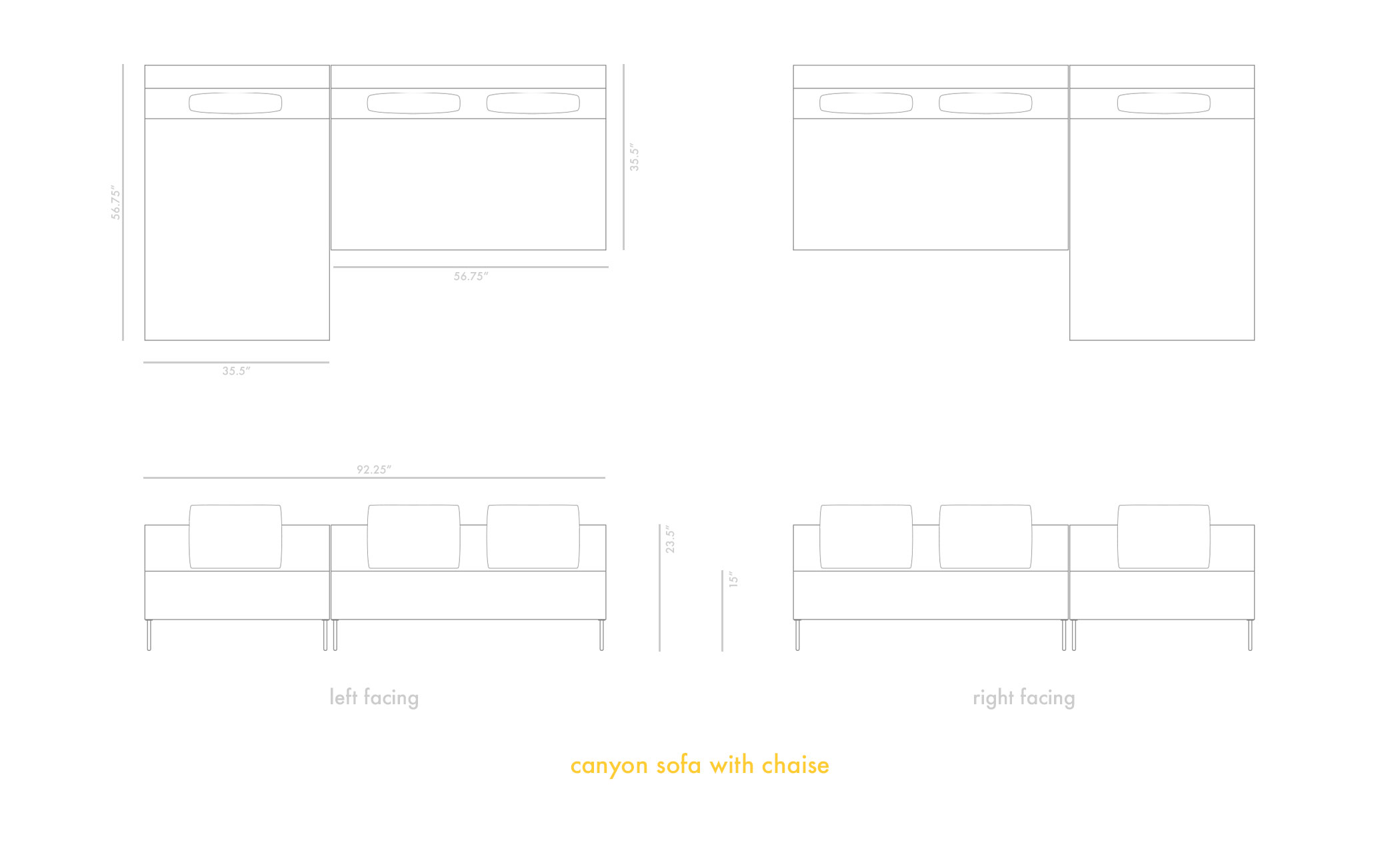 canyon sofa with chaise