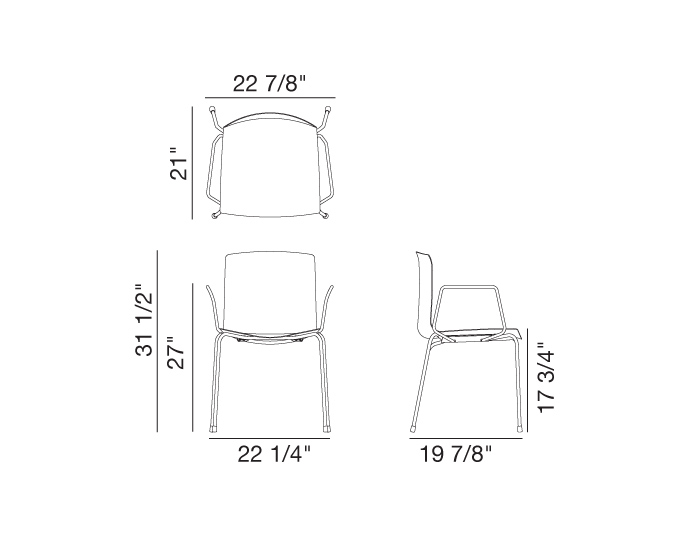 catifa 46 four leg polypropylene armchair