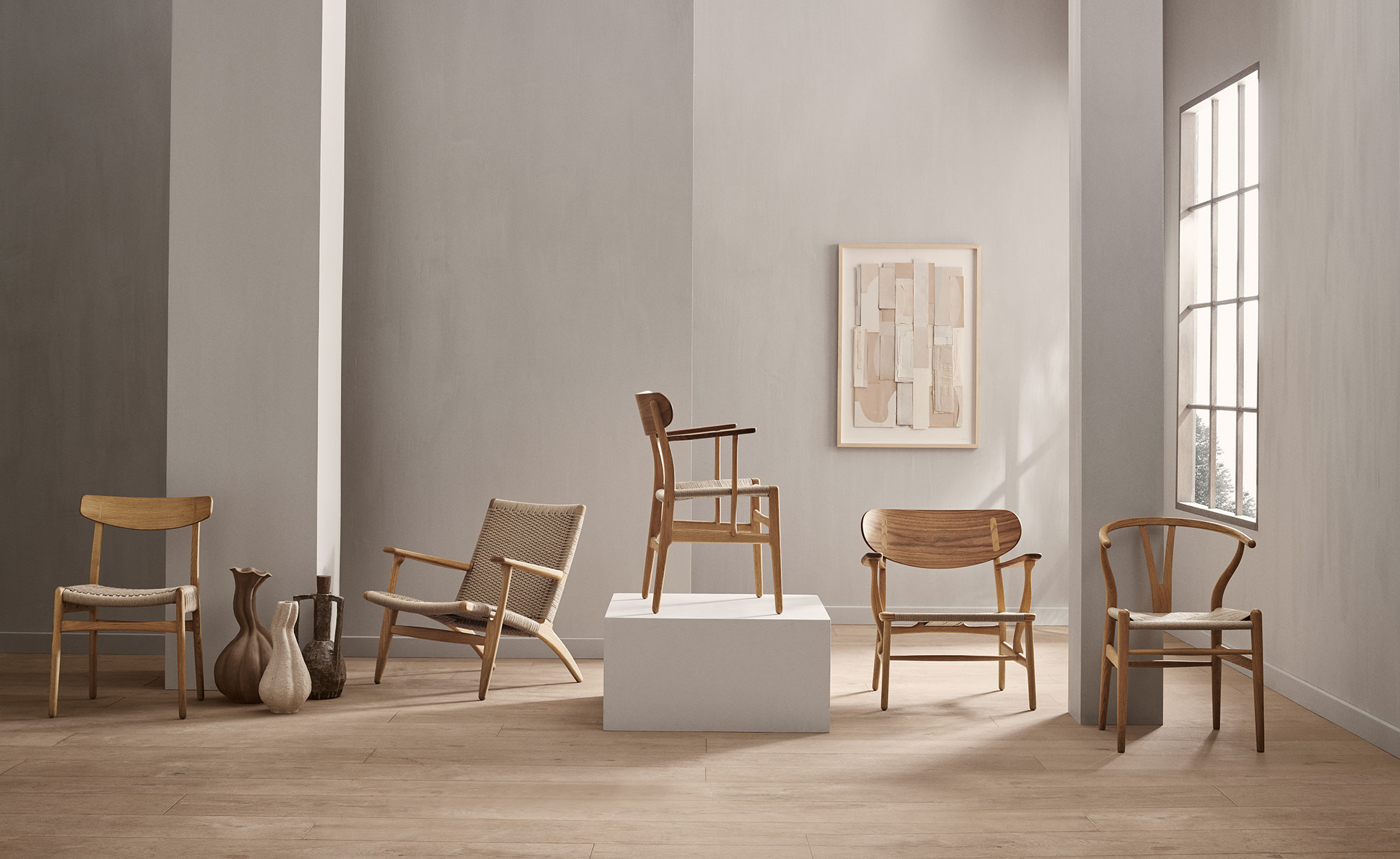 ch24 wishbone chair -  wood